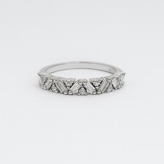 9ct white gold lab grown baguette diamond eternity ring