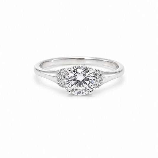 SILVER FANCY CLUSTER CZ RING