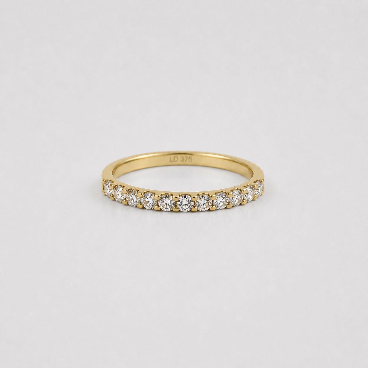 9CT YG LAB DIAM ETERNITY RING 2MM = 0.33CT