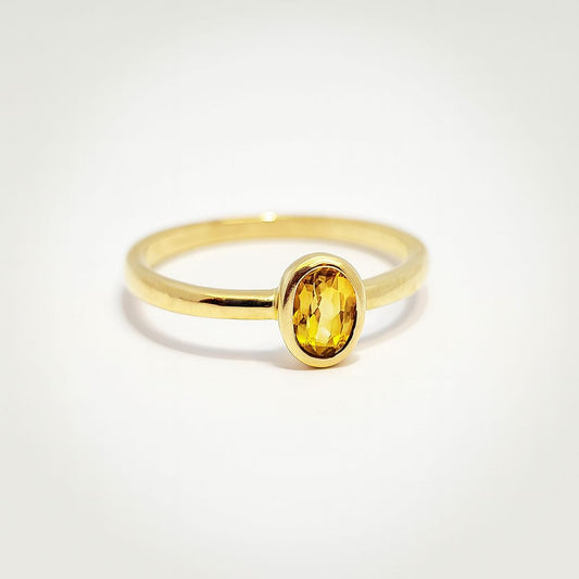 9ct yellow gold citrine stacker ring