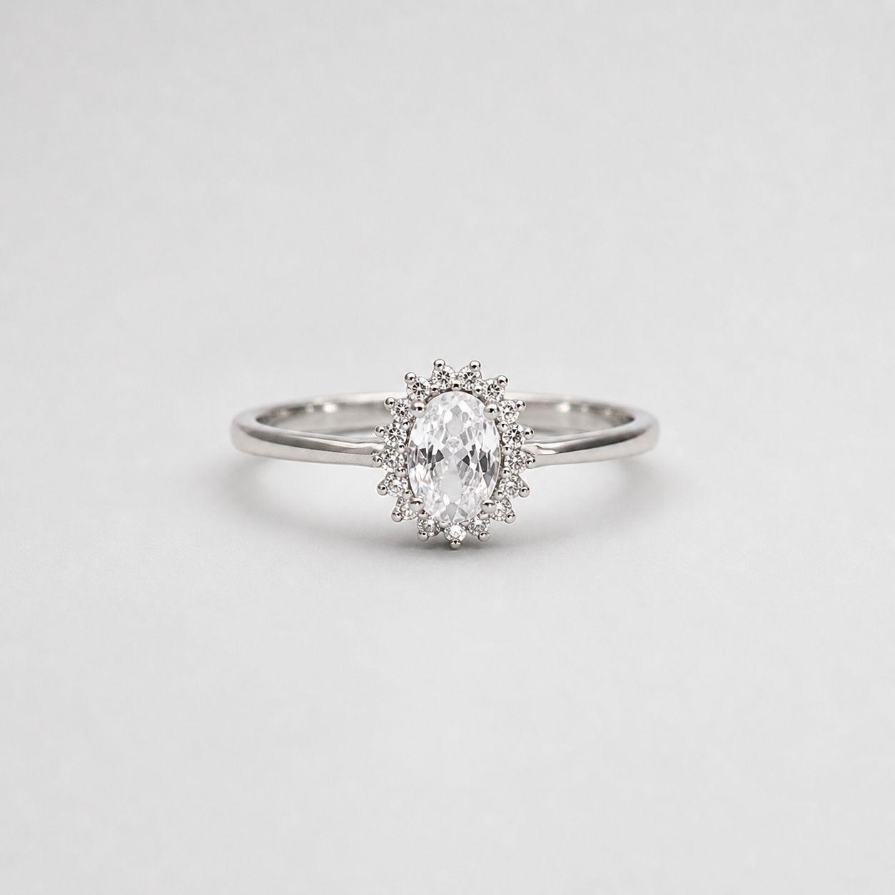 9CT OVAL HALO LGD