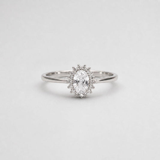 9CT OVAL HALO LGD