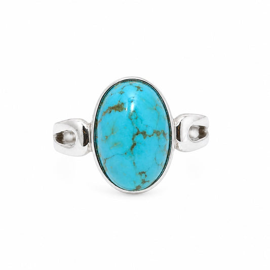 SILVER OVAL TURQUOISE RING